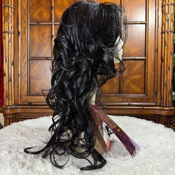 Nix & Nox Swiss Lace Futura 25" FLW-Venus Color 1B Wavy No Glue! Synthetic Wig - Picture 7 of 16